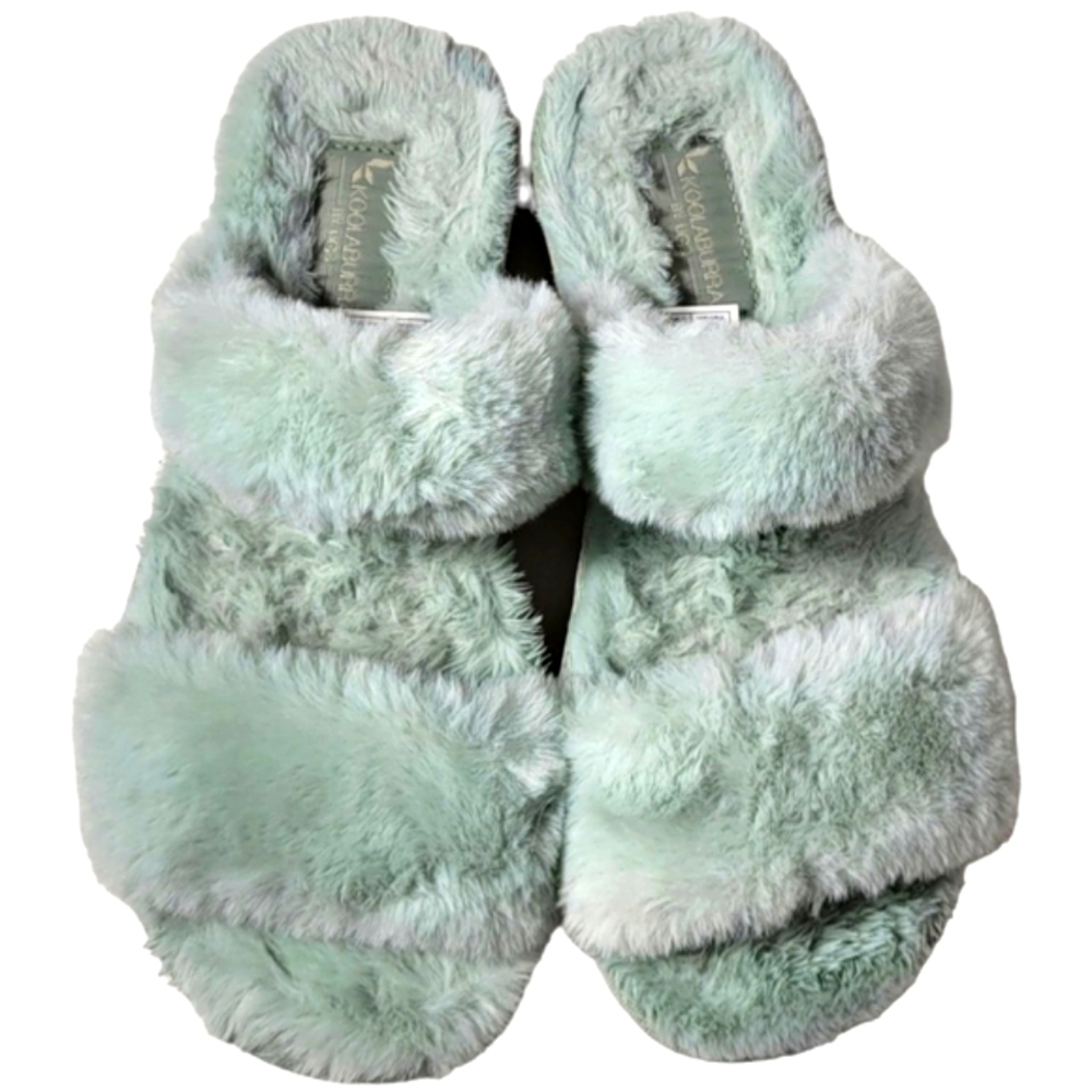 KOOLABURRA by UGG Mint Green Fuzzy Slide Slippers Size 6 - Picture 3 of 14